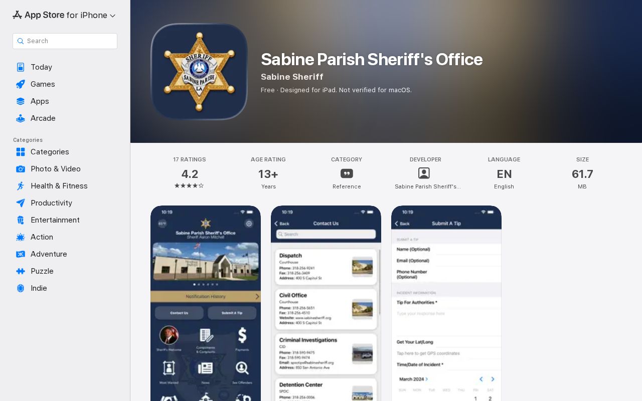 Sabine Parish arrest history official sheriff mobile app