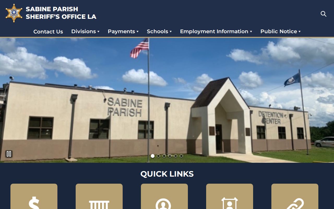 Official Sabine Parish Sheriff website used to confirm arrest and jail record contacts